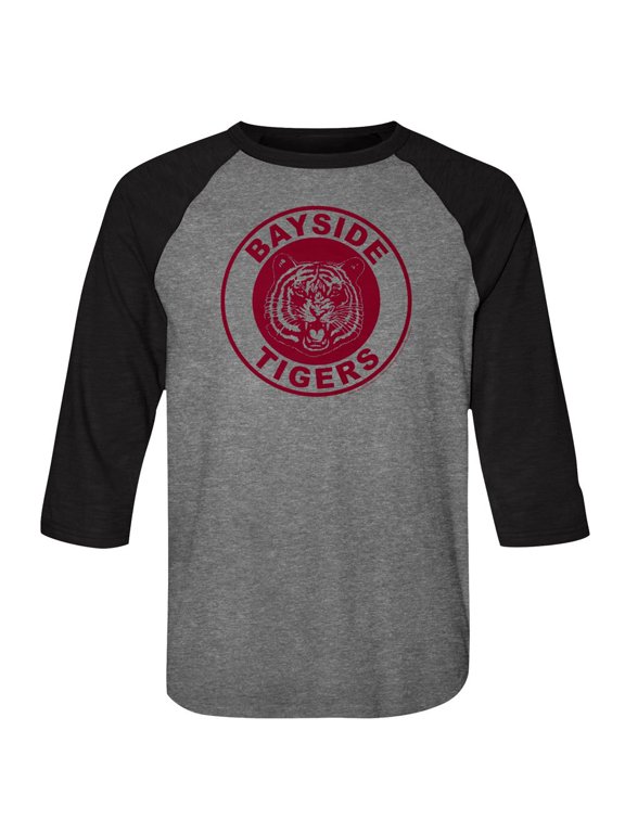 Saved by the Bell Bayside Tigers Gray Heather/Dark Heather Long Sleeve Raglan T-Shirt