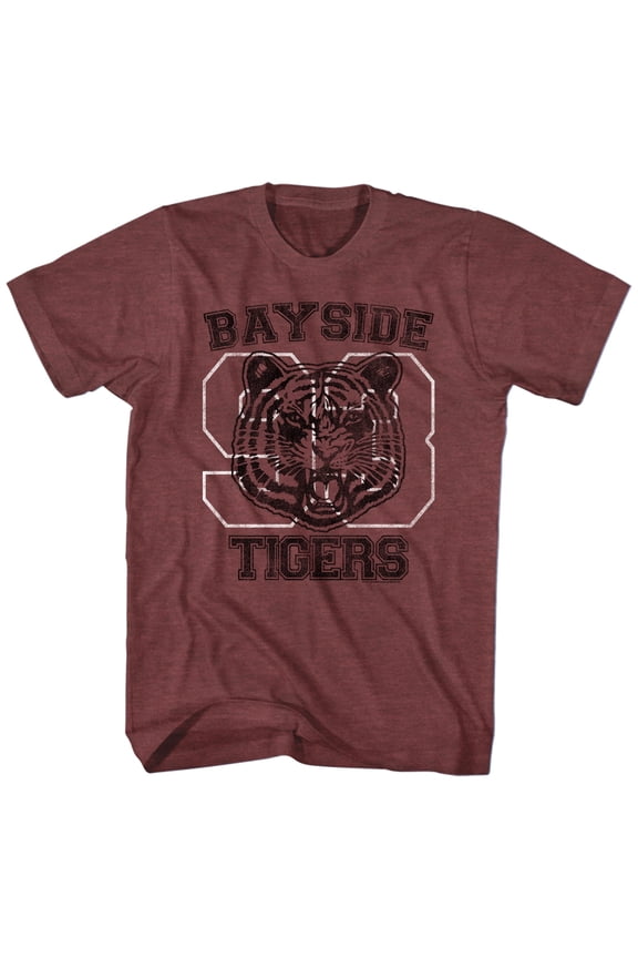 Saved by the Bell Bayside Tigers Vintage Maroon Heather T-Shirt