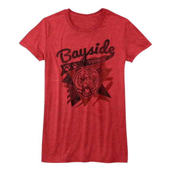 Saved by the Bell Sharp Tigers Red Heather Junior Women's T-Shirt