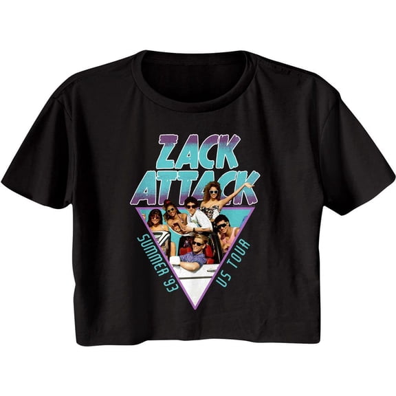 Saved by the Bell Summer Tour 93 Black Women's Crop T-Shirt