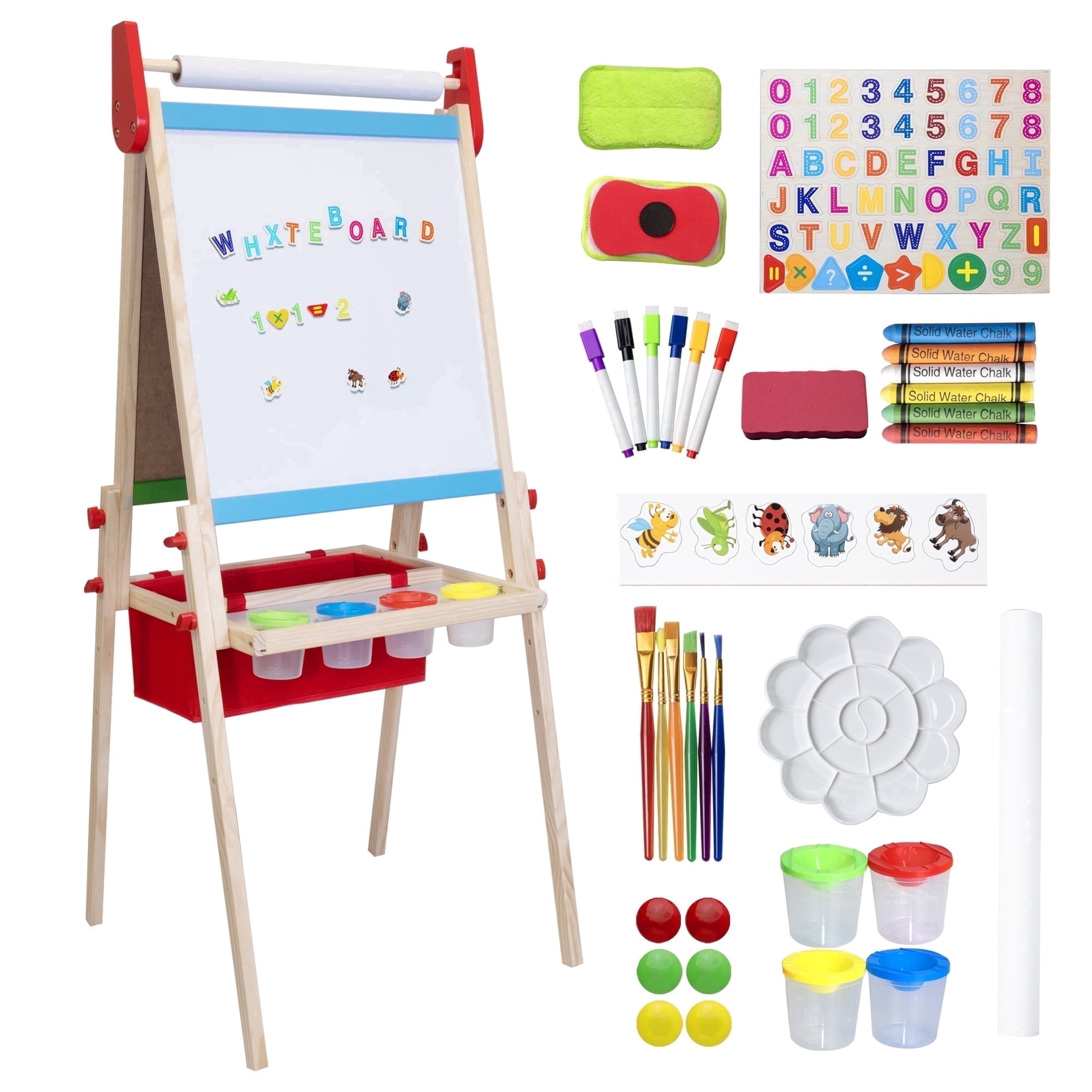 Kidzlane Art Easel for Children - Double-Sided Painting Dry Erase