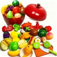 thumbnail image 1 of SaveJoy 32pcs Play Food Set for Kids with Storage Box, Kitchen Pretend Play Toys, Cutting Velcro Fruits & Vegetables, Learning Educational Gift for Toddlers, 1 of 6