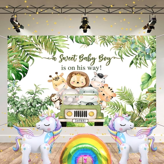 Saver’s Jungle Animal Safari Party Backdrop Banner - Wild Animal Theme ...