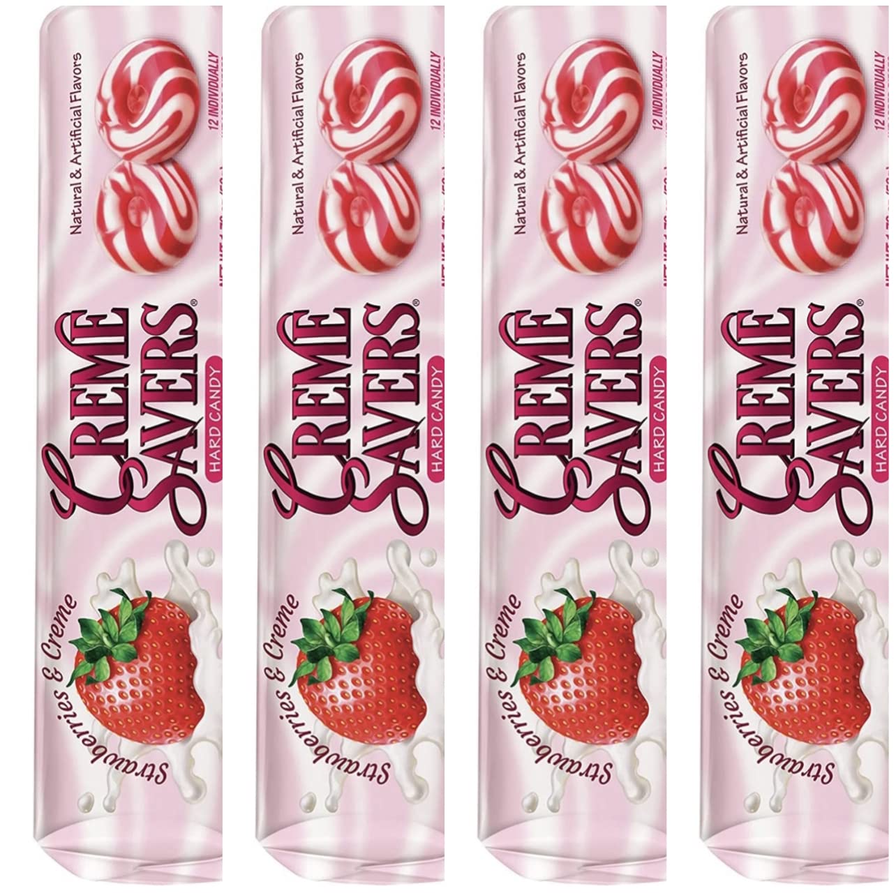 Savers Strawberry and crème Hard Candy The Taste of Original Savers 4 Individually Packed
