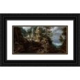 thumbnail image 1 of Savery, Roelandt 32x18 Black Ornate Wood Framed with Double Matting Museum Art Print Titled - Landscape with the Temptation of Saint Anthony, 1 of 4