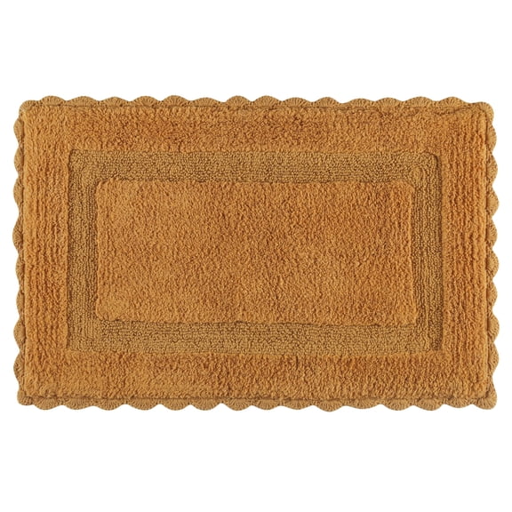 Savi Home Hand Tufted Cotton Bath Mat, Mustard, 17 x 24 inch
