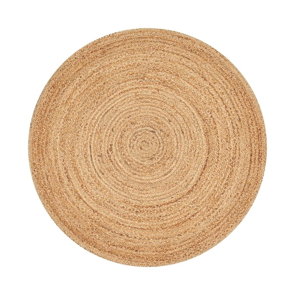Savi Home Handwoven Jute Braided Round Area Rug 3 Feet Natural Reversible Farmhouse