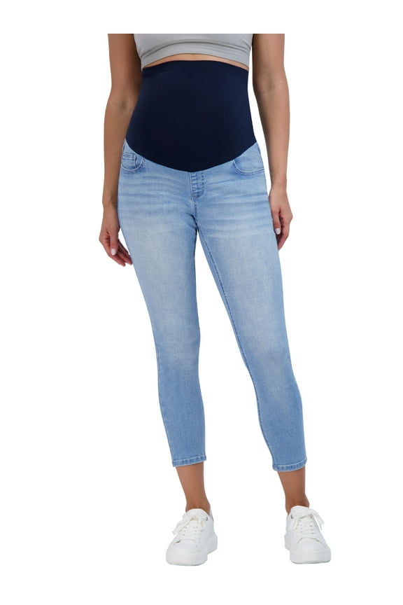 Women’s Maternity Jeans Over The Belly - Pregnancy Clothes for All Seasons, Maternity Pants – 27“ Inseam (S, Savannah Wash)
