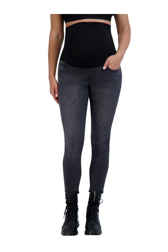 Women’s Maternity Jeans Over The Belly - Pregnancy Clothes for All Seasons, Maternity Pants – 27“ Inseam (XL, Charcoal)