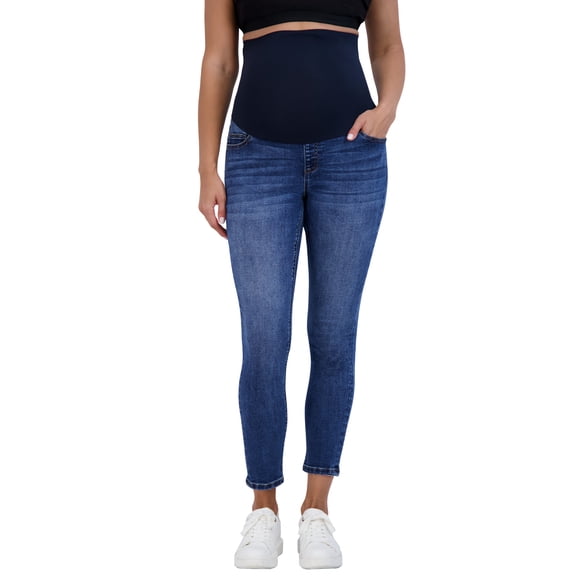 Savi Parker Women’s Maternity Jeans Over The Belly - Pregnancy Clothes for All Seasons, Maternity Pants – 27“ Inseam (XL, Medium Wash)