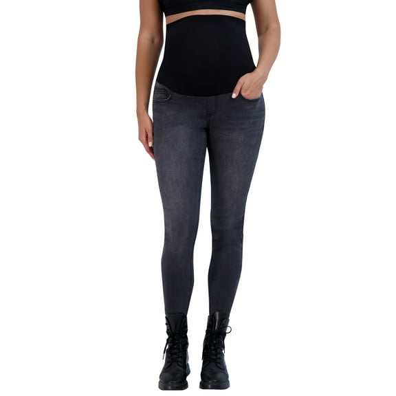 Savi Parker Women’s Maternity Jeans Over The Belly - Pregnancy Must Haves Fall and Winter Maternity Clothes (L, Charcoal Wash)