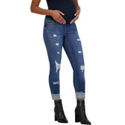 SAVI PARKER Women’s Maternity Jeans Over The Belly - Pregnancy Must Haves Fall and Winter Maternity Clothes (L, Eli Wash)