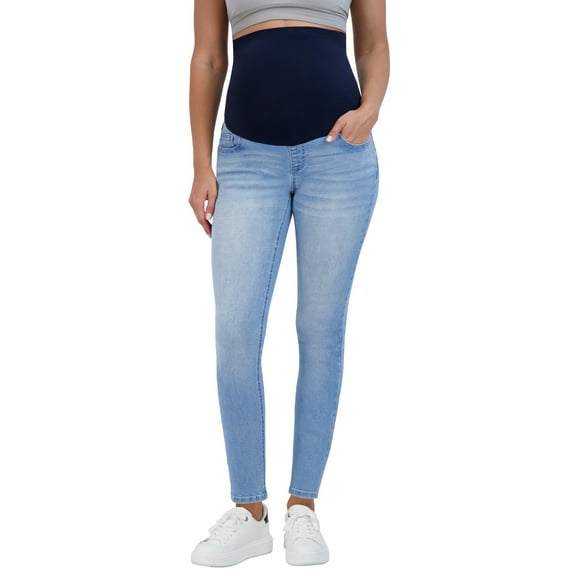 Savi Parker Women’s Maternity Jeans Over The Belly - Pregnancy Must Haves Fall and Winter Maternity Clothes (L, Savannah Wash)