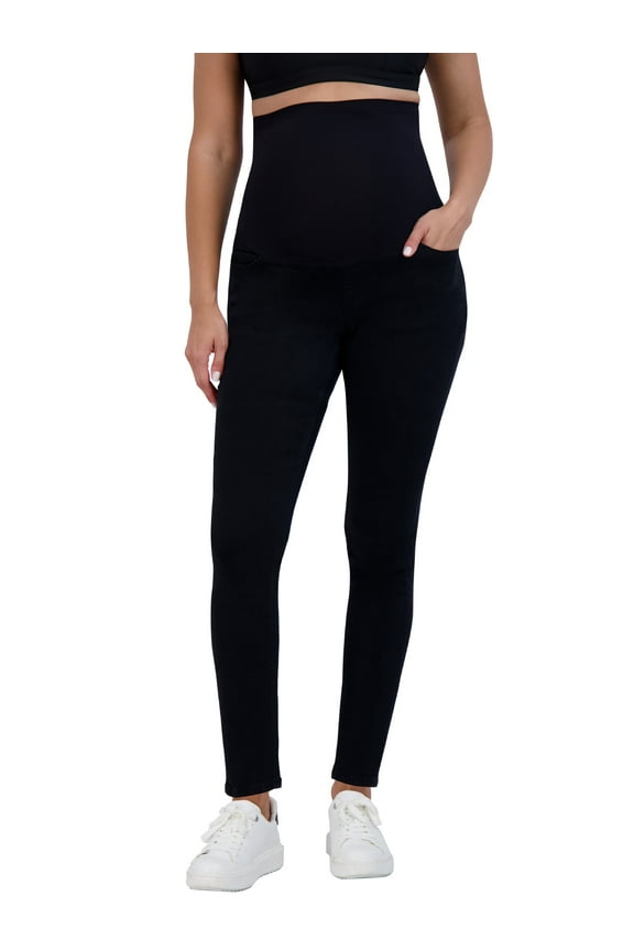 Women’s Maternity Jeans Over The Belly - Pregnancy Must Haves Fall and Winter Maternity Clothes (S, Black Rinse)