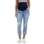 SAVI PARKER Women’s Maternity Jeans Over The Belly - Pregnancy Must Haves Fall and Winter Maternity Clothes (L, Eli Wash)