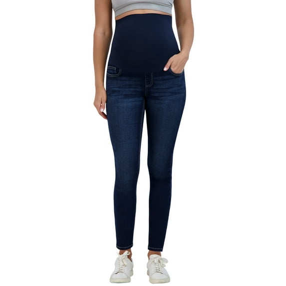 Savi Parker Women’s Maternity Jeans Over The Belly - Pregnancy Must Haves Fall and Winter Maternity Clothes (XL, Dark Wash)
