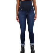 SAVI PARKER Women's Maternity Jeans Over The Belly – Straight Leg Pregnancy Jeans, Maternity Jeans for Women - 27" Inseam (L, Florence)