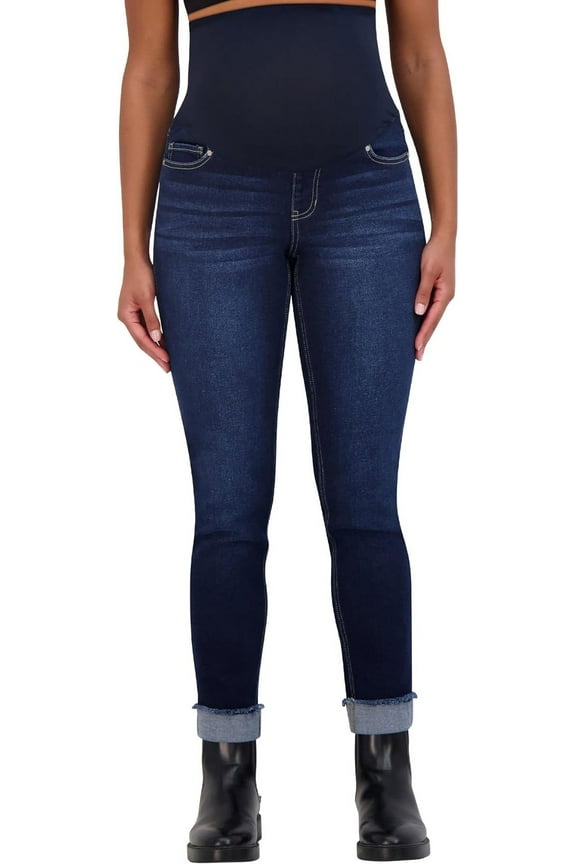 Women's Maternity Jeans Over The Belly – Straight Leg Pregnancy Jeans, Maternity Jeans for Women - 27" Inseam (L, Florence)