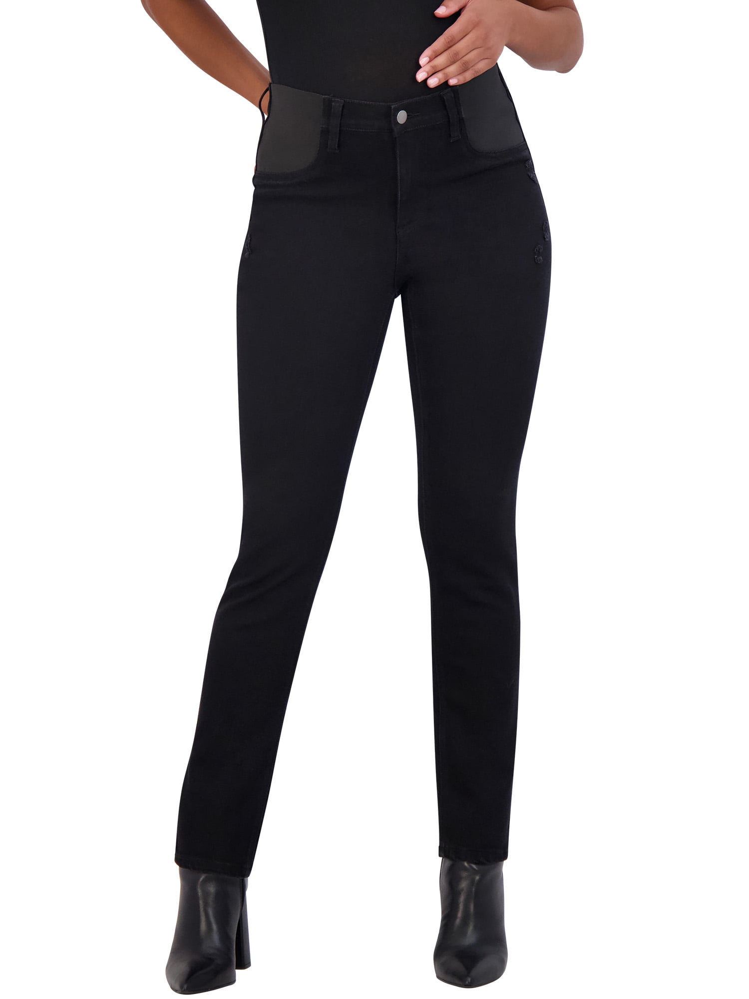 Savi Parker Women's Maternity Jeans Under Belly | Stretch Straight Leg Distressed Denim 29" Inseam 3 thumbnail image