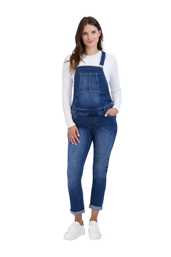 Women’s Maternity Overalls – Comfy Denim Bib Straight Leg Overalls Women Jumpsuits, Pregnant Women Casual Outfits (L, Aston)
