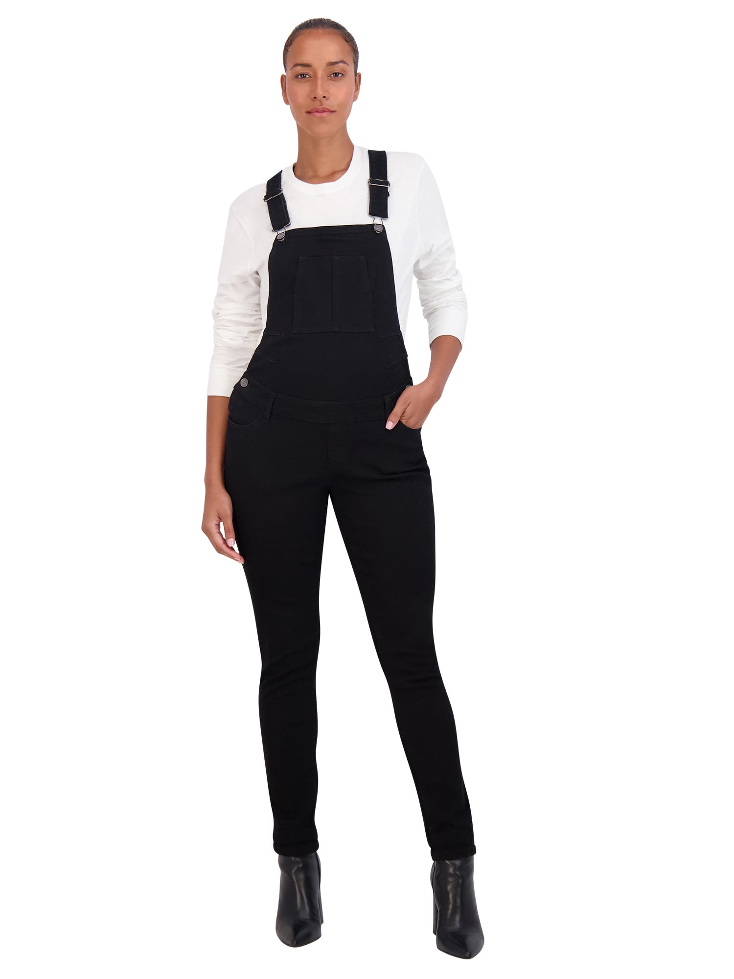 Olive Straight Leg Maternity Adjustable Overalls main image 1