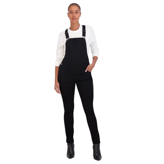 Savi Parker Women’s Maternity Overalls – Comfy Denim Bib Straight Leg Overalls Women Jumpsuits, Pregnant Women Casual Outfits (M, Black)