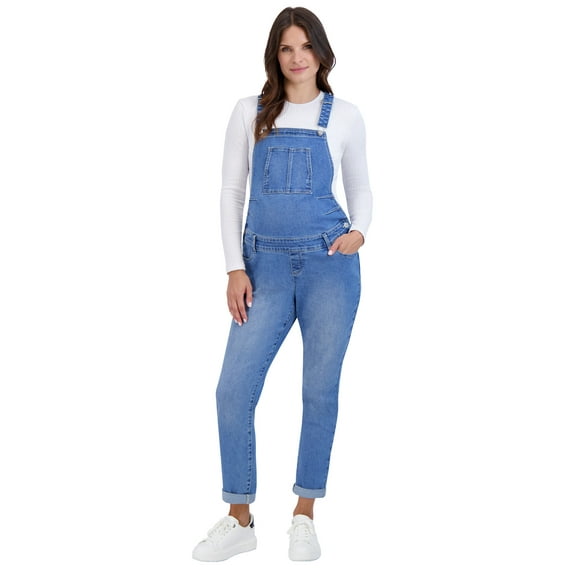 Savi Parker Women’s Maternity Overalls – Comfy Denim Bib Straight Leg Overalls Women Jumpsuits, Pregnant Women Casual Outfits (S, Nhi)