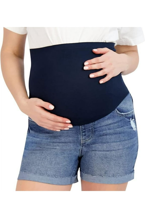 Women's Maternity Roll Cuff Denim Shorts