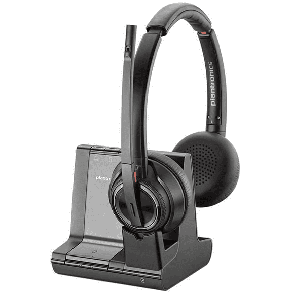 Pre-Owned Savi W8220 Wireless Bluetooth/DECT 6.0 32mm Stereo Headset - Over-the-head - Supra-aural - Black
