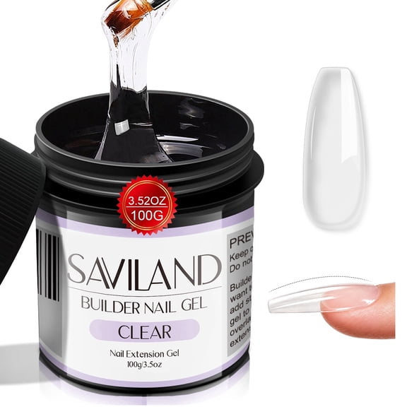 SAVILAND 100g Clear Builder Nail Gel - Large Capacity Strengthen Harden Gel for Natural Nails Extension