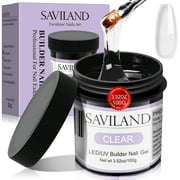 Saviland 100g Clear Builder Nail Gel - Large Capacity Strengthen Harden Gel for Natural Nails Extension