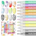 thumbnail image 1 of Saviland 12 Colors Nail Art Pens Set - 3D Nail Polish Pens Graffiti Nail Dotting Tools Acrylic Paint Pens Drawing Painting Point Liner Pen for Nails Art Design Manicure Nail Pens, 1 of 8