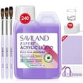 thumbnail image 1 of Saviland 240ml Monomer Acrylic Nail Liquid: Expert Pure EMA Monomer Plant Extract Nail Monomer Liquid Kit Professional Nail Extension Carving Acrylic Brush Dappen Dish Nail Table Mat Nail Tech Salon, 1 of 8