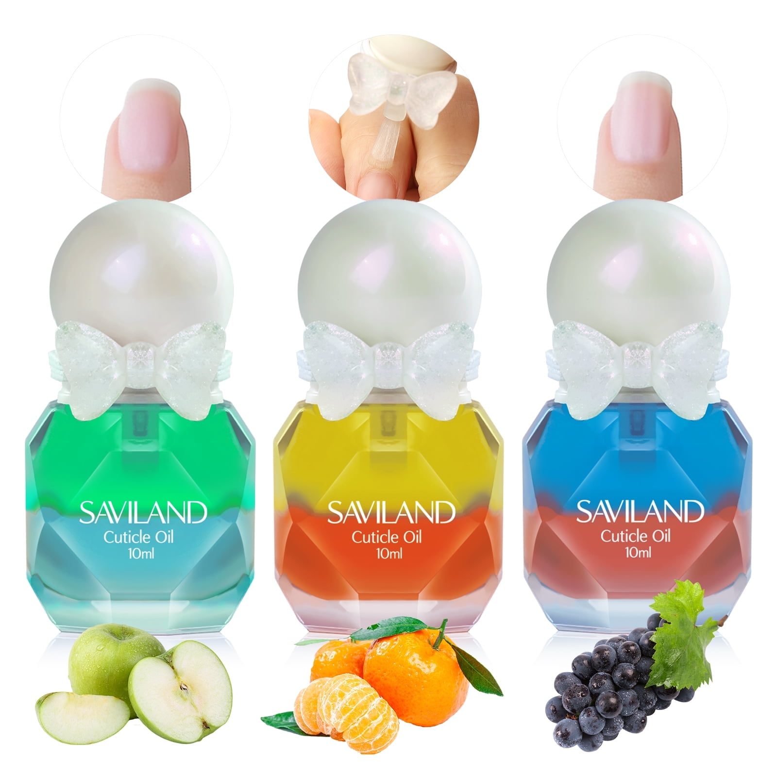Saviland 3PCS Essential Oil Set Nail Cuticle Protector Grapeseed oil