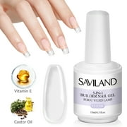 Saviland 5-In-1 Clear Builder Nail Gel - 15ML Base Strengthening Gel Nail Polish for Natural Nail Extensions