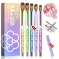 thumbnail image 1 of Saviland 5Pcs Acrylic Nail Brushes Kit - Nail Art Brushes Set with Nail Sequins Acrylic Brush Holder for Acrylic Nail Extension Nail Carving Professional Nail Supplies(Size:8#10#12#16#18#), 1 of 8
