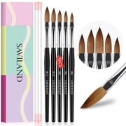 Saviland 5Pcs Acrylic Nail Brushes Set - Acrylic Nail Art Brush for Acrylic Application(Size #4#6#8#10#12)