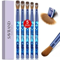 Saviland 5Pcs Acrylic Nail Brushes Set - Professional Acrylic Nail Art Brush for Acrylic Application(Size #6#8#10#12#14)