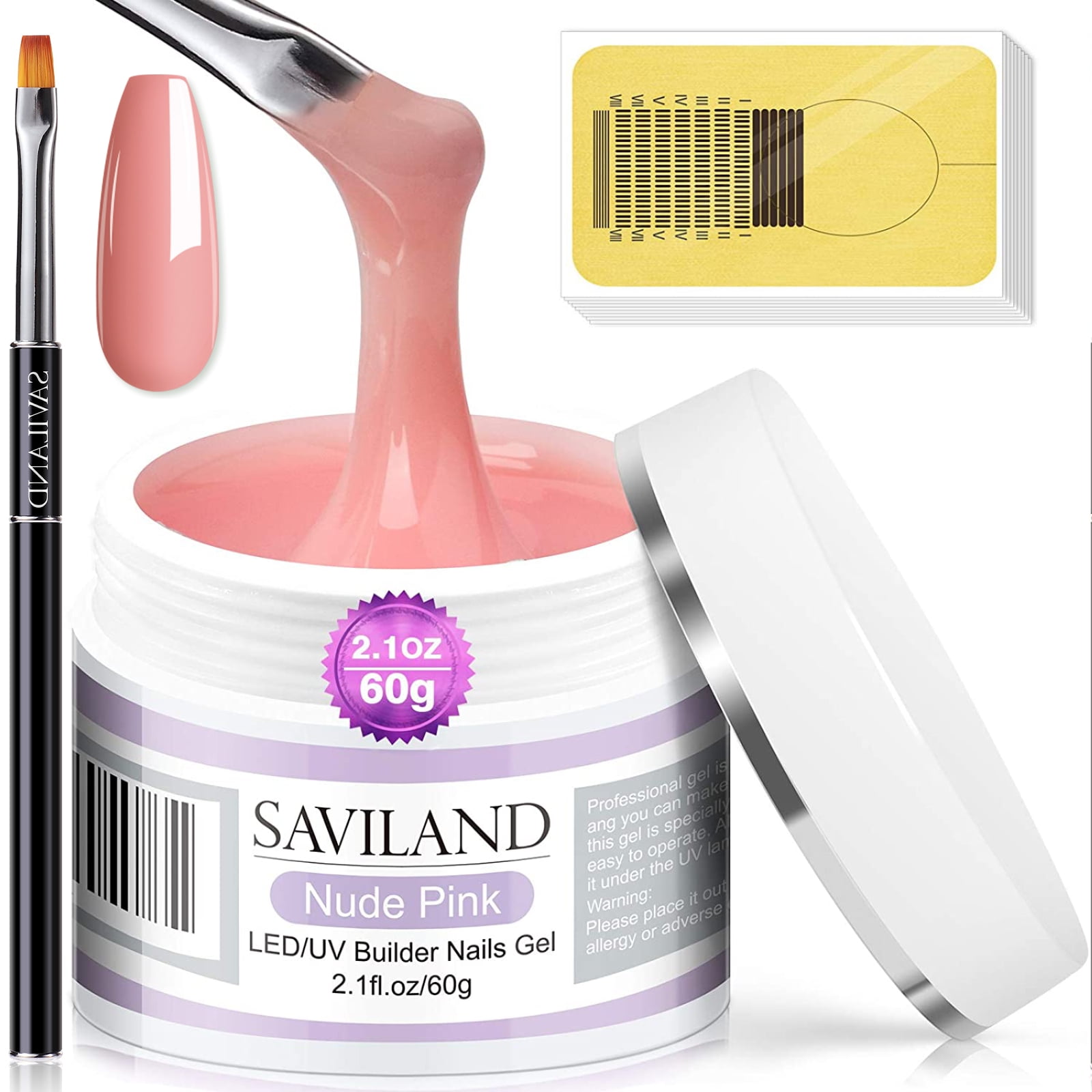 Saviland 60g Builder Nail Gel Nudes Pink Strengthen Harden Gel Nail