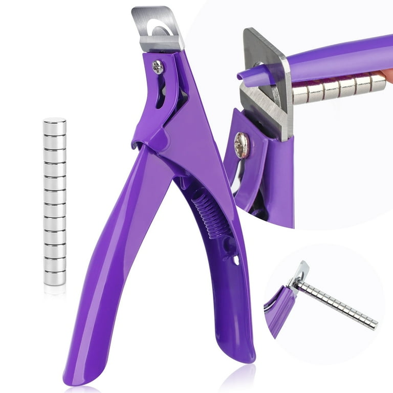 Saviland Acrylic Nail Clippers, Purple Nail Trimmer with Magnets