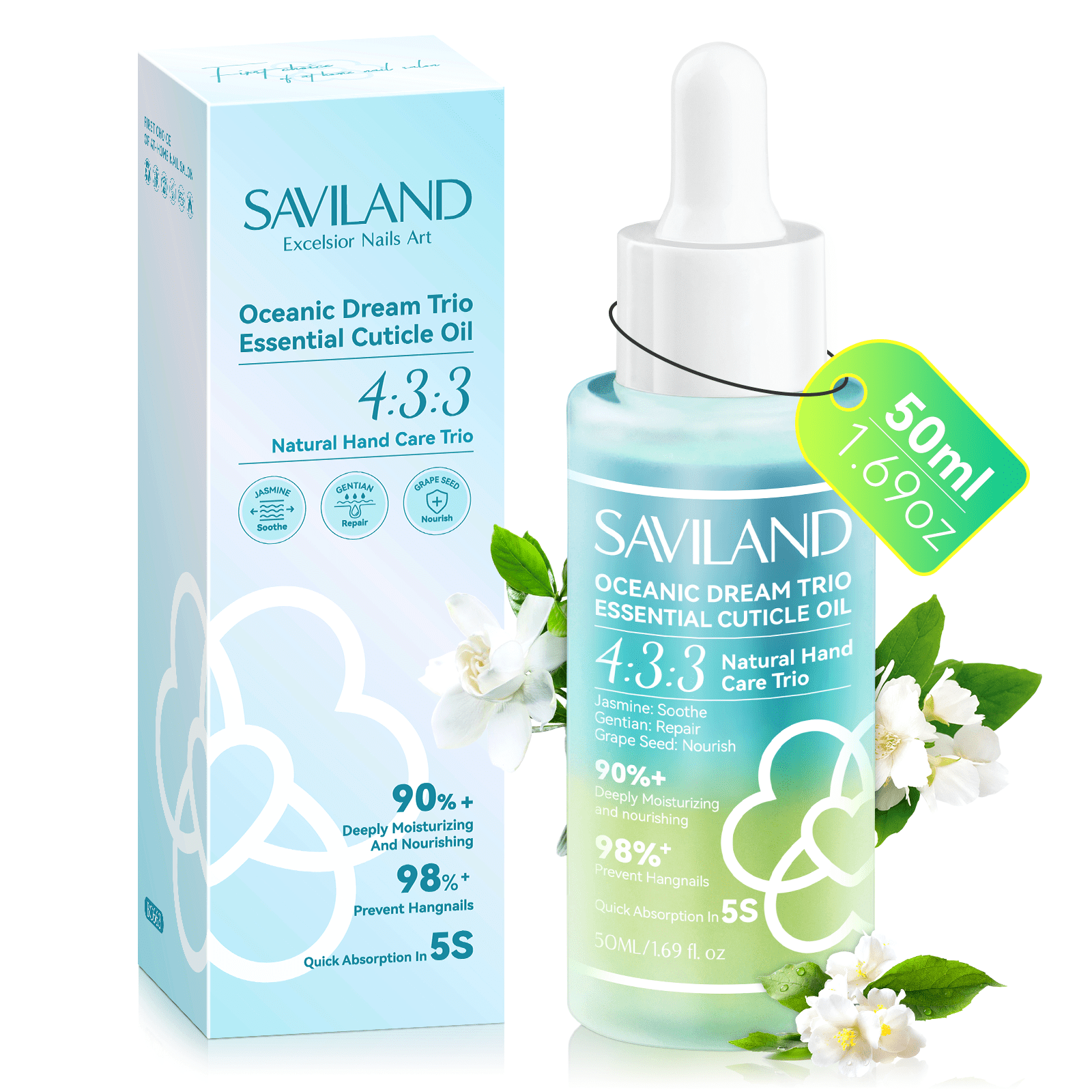 Saviland Cuticle Oil For Nails Oceanic Dream Trio Essential Cuticle Oil Nail Repair for