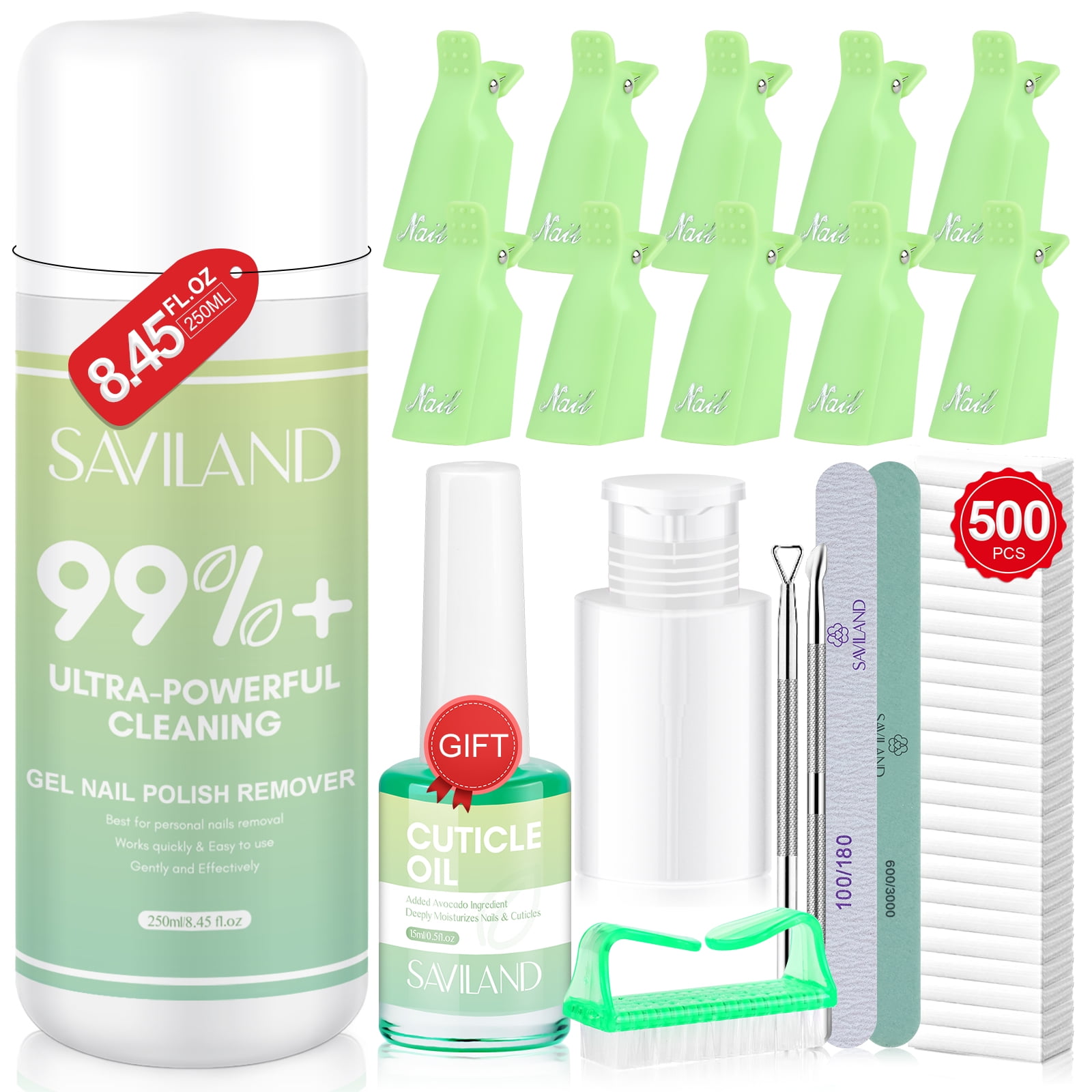 Saviland Gel Nail Polish Remover Tools Kit 250ML Gel Nail Polish