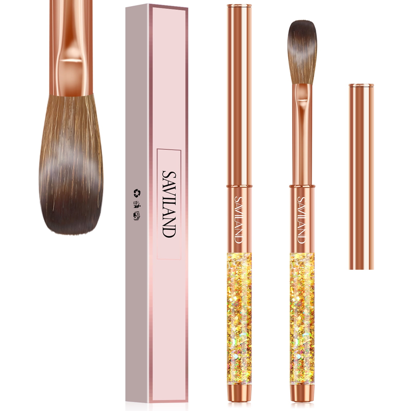 Saviland Kolinsky Acrylic Nail Brush Pure Kolinsky Nail Art Brush for