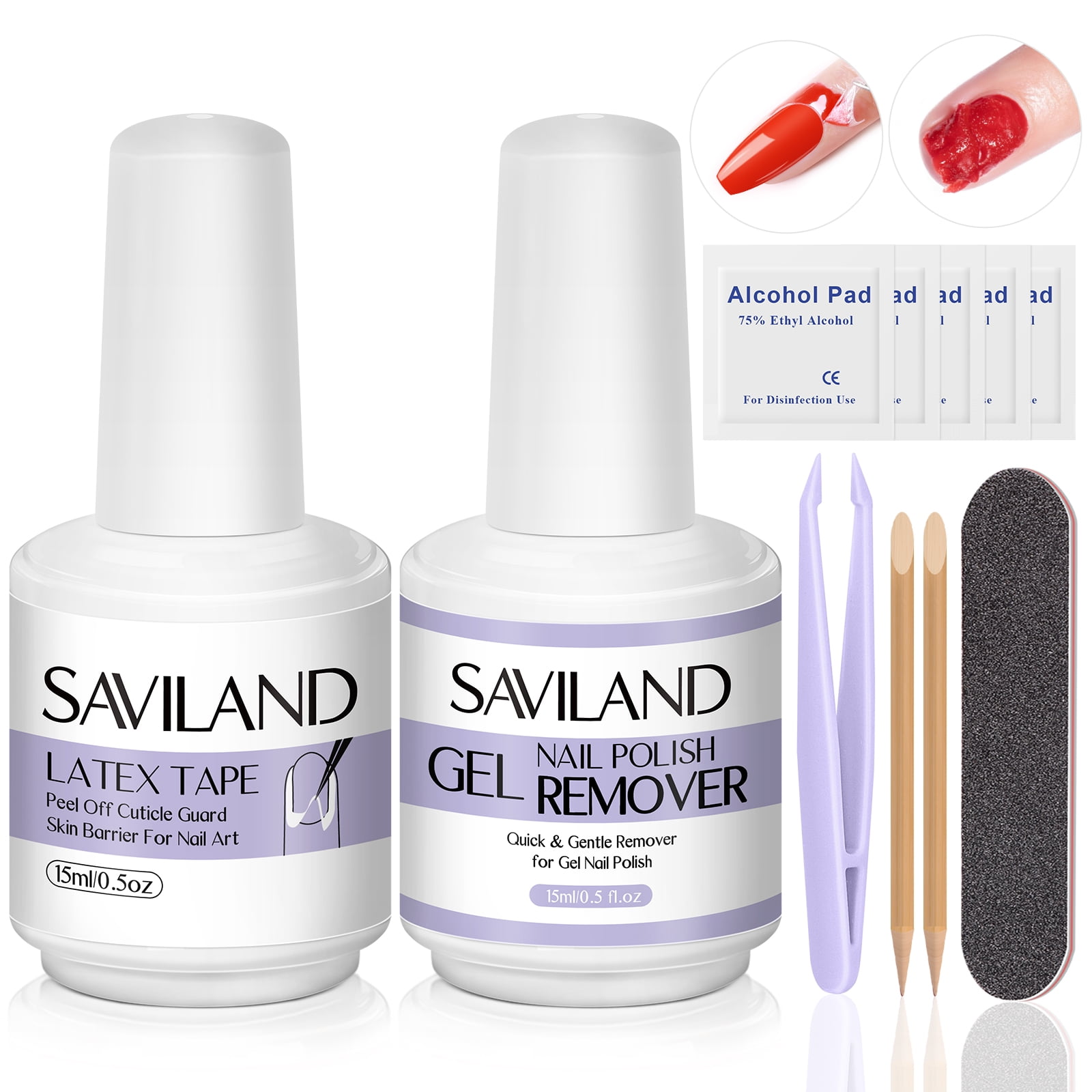 Saviland Liquid Latex & Gel Nail Polish Remover Kit Gel Nail Polish