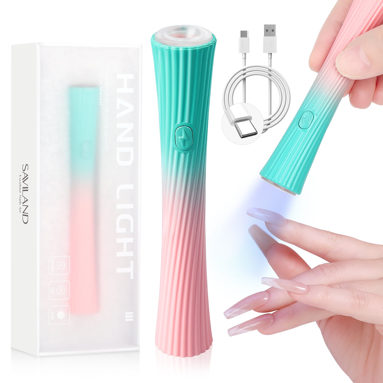 Saviland Mini Nail Lamp Handheld U V LED Light for Nail Lamp 2Timer