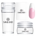 thumbnail image 1 of SAVILAND Nail Art Stamper Kit - 4Pcs Clear Silicone Nail Art Stamper with Scrapers for French Nails Tip,Gel Nail Polish, 1 of 10
