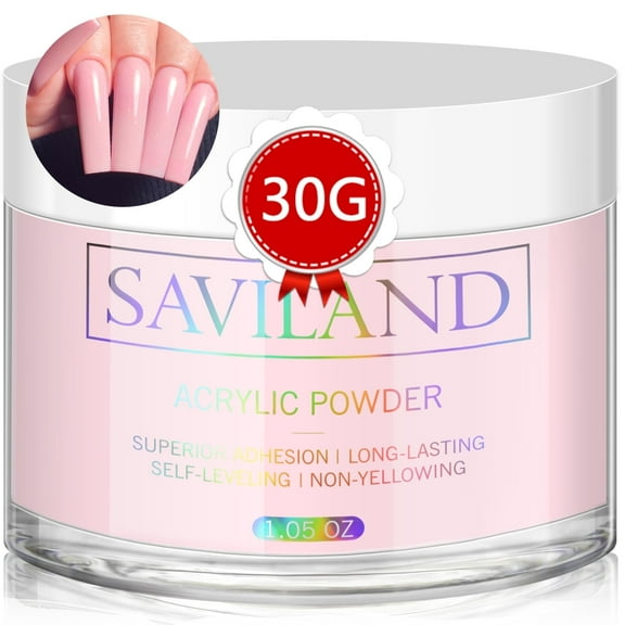 Saviland Pink Acrylic Powder - Colored Acrylic Nail Powder for Nail Extensions