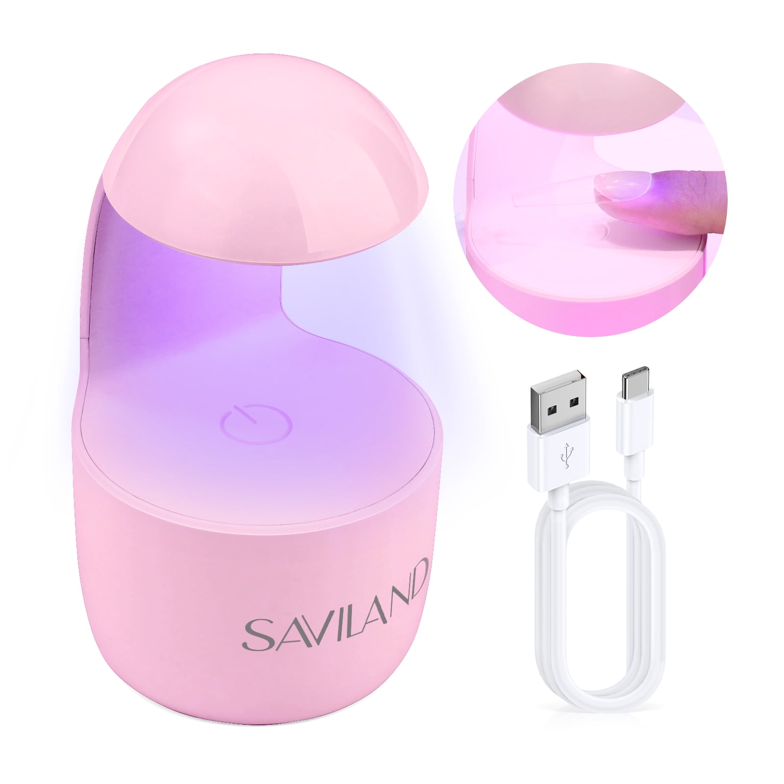 Women's Saviland Flash Cure Lamp for Gel Nails - Big Chip 395nm Cordless Gel x Lamp 21W, Mini UV Light for Nails, Gooseneck UV Nail Lamp, Gel x Nail