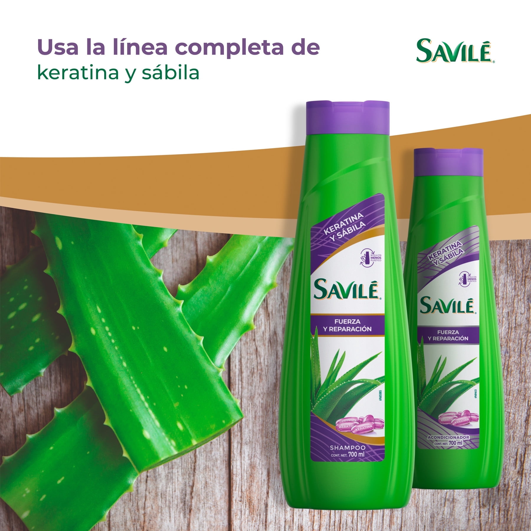Savile Liso Keratina Shampoo and Conditioner with Aloe Vera, Protects