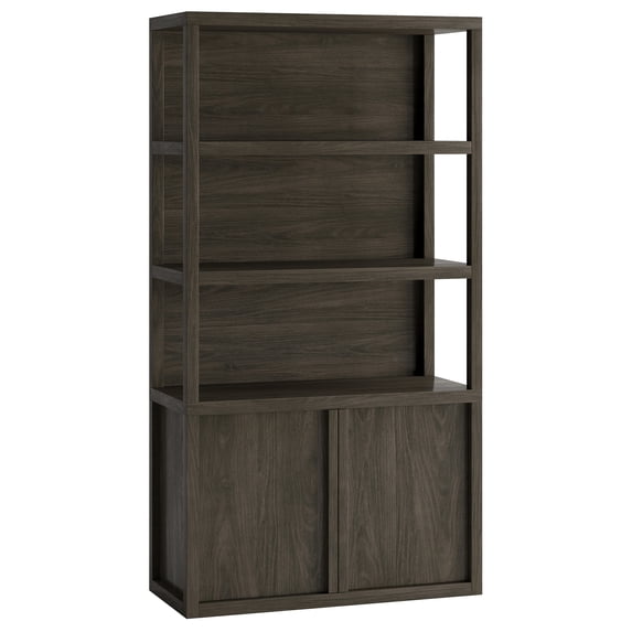 Evelyn&Zoe Modern/Contemporary 67.5" Tall Alder Brown Bookcase